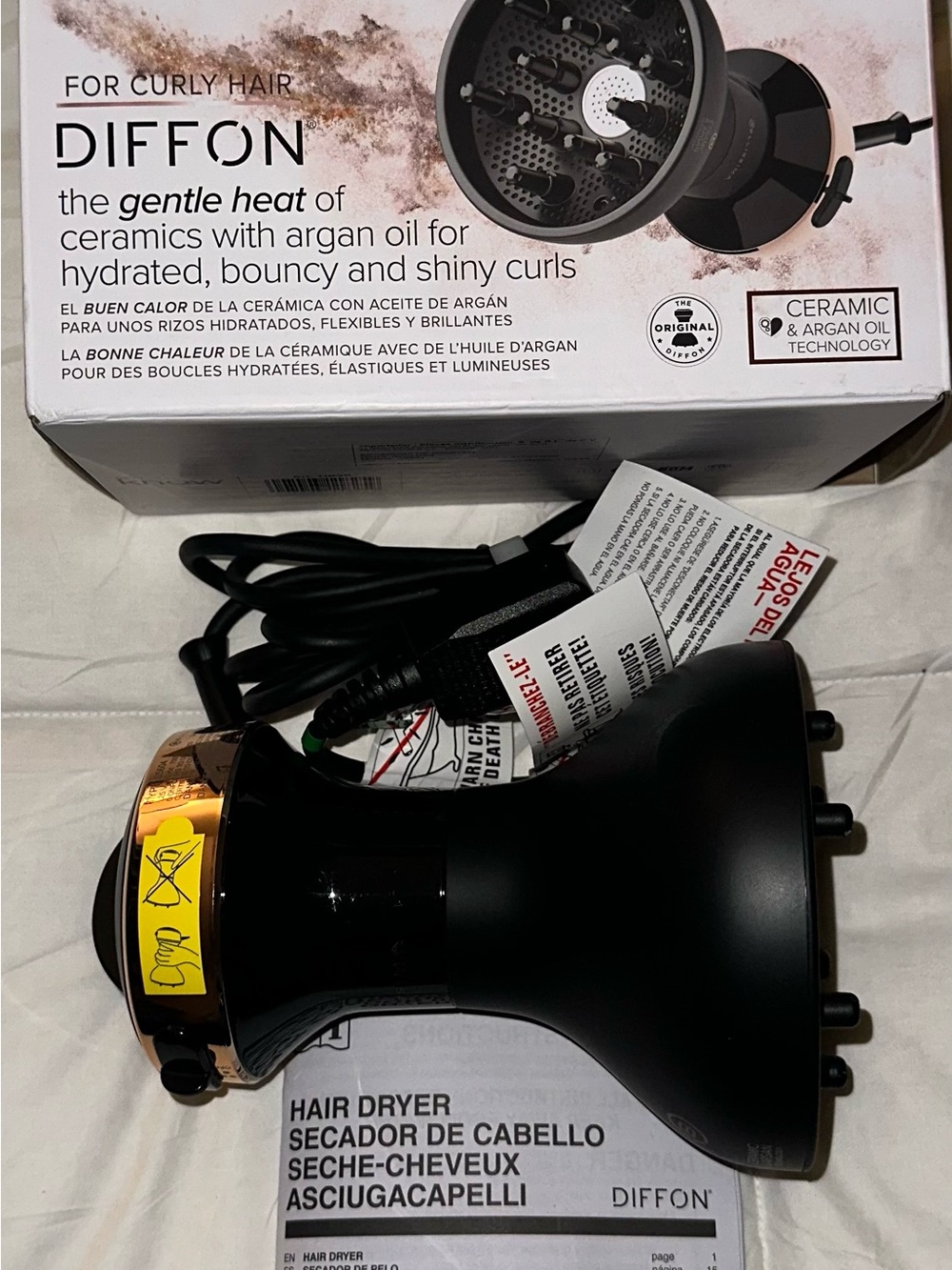Bellissima Diffon Ceramic Diffuser for Curly Hair 2-in-1 Blow Dryer Diffuser - Picture 7 of 9